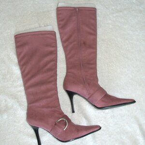 Amanda Smith Tribeca Women's sz 7.5M Pink Suede Knee High Boots